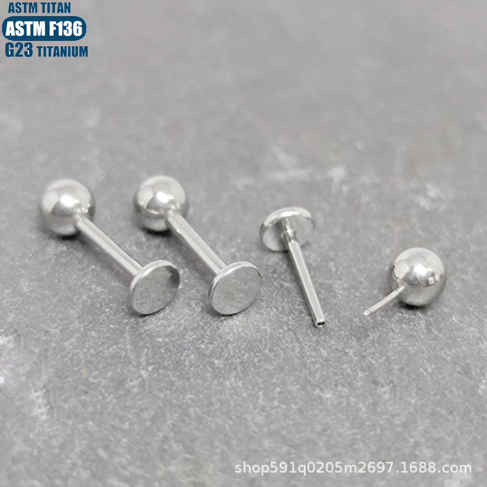G23 Titanium Alloy Zircon Lip Labret Stud Straight Rod Diamond Ear Stud Earrings Human Body Piercing Jewelry Tongue Stud Lip Ring - Image 4