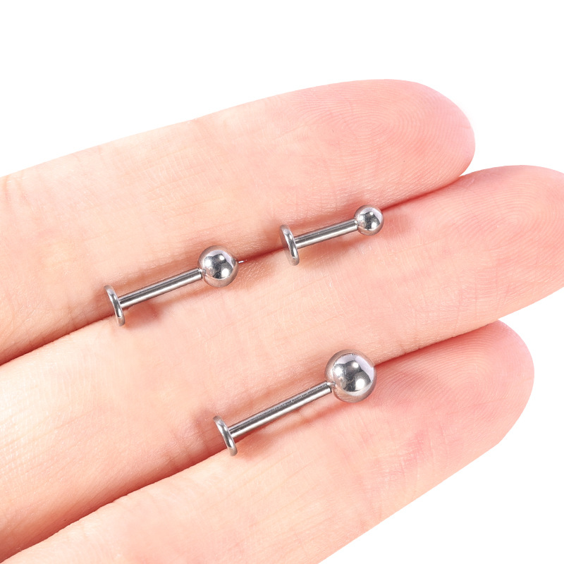 Zesen F136 Titanium Alloy Ear Cartilage Stud - Round Ball Labret Flat Back Lip Piercing Jewelry - Image 4