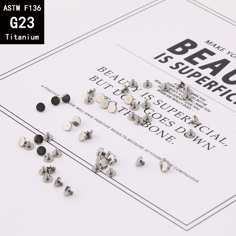 G23 Titanium Flat Buried Nail Lip Nail Ear Studs Base Nail Piercing Jewelry Accessories 5mm - Image 2