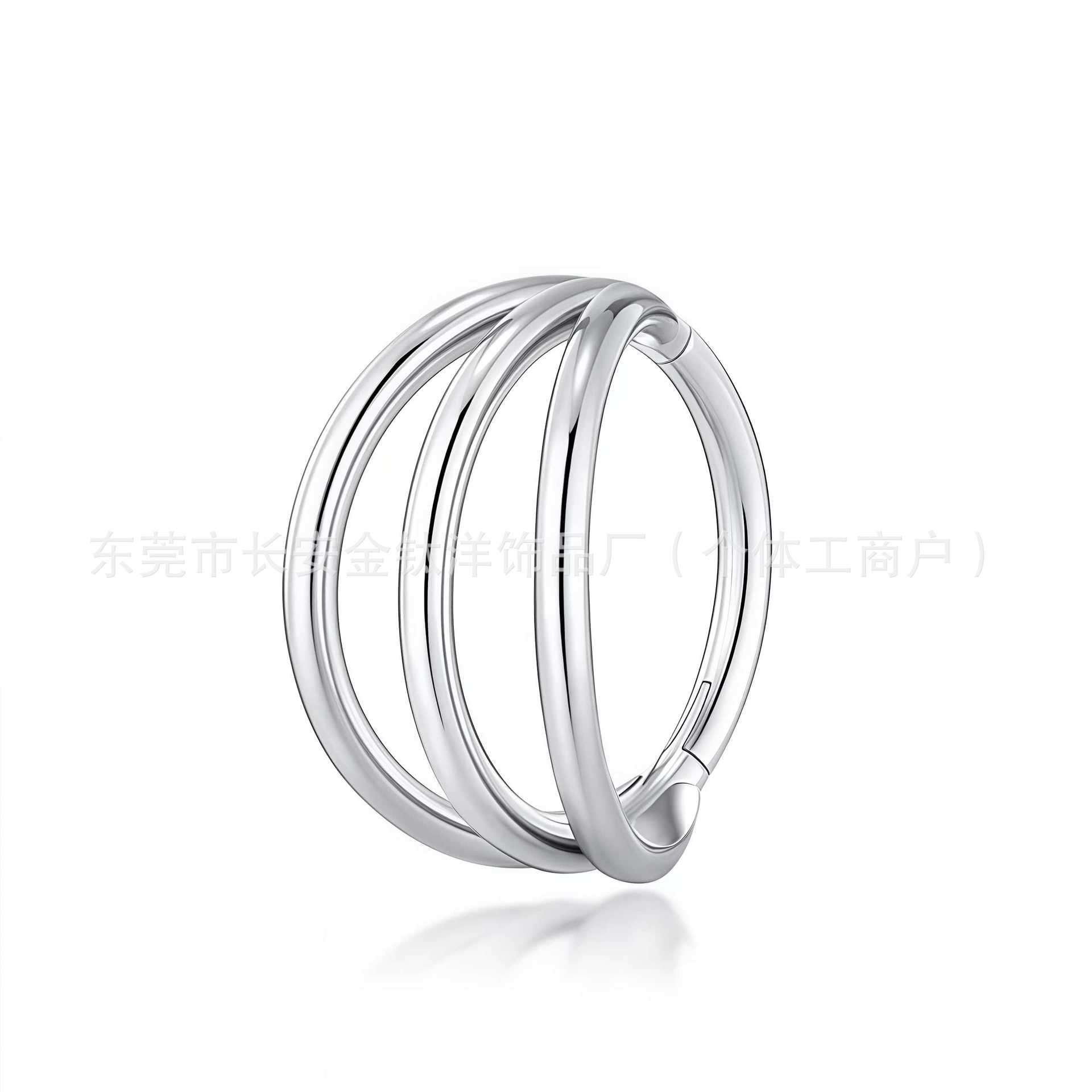 F136 Titanium Three-Ring Seamless Open Nose Ring Lip Ring Earrings Ear Bone Ring G23 Titanium Alloy Body Piercing Jewelry - Image 2
