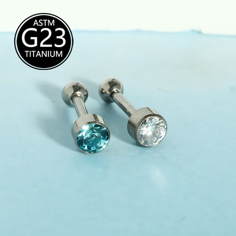 G23 Titanium Alloy Sparkling Zircon Labret Stud, Lip Piercing Jewelry, Nose Nail, Ear Bone Nail, Single Sale - Image 5