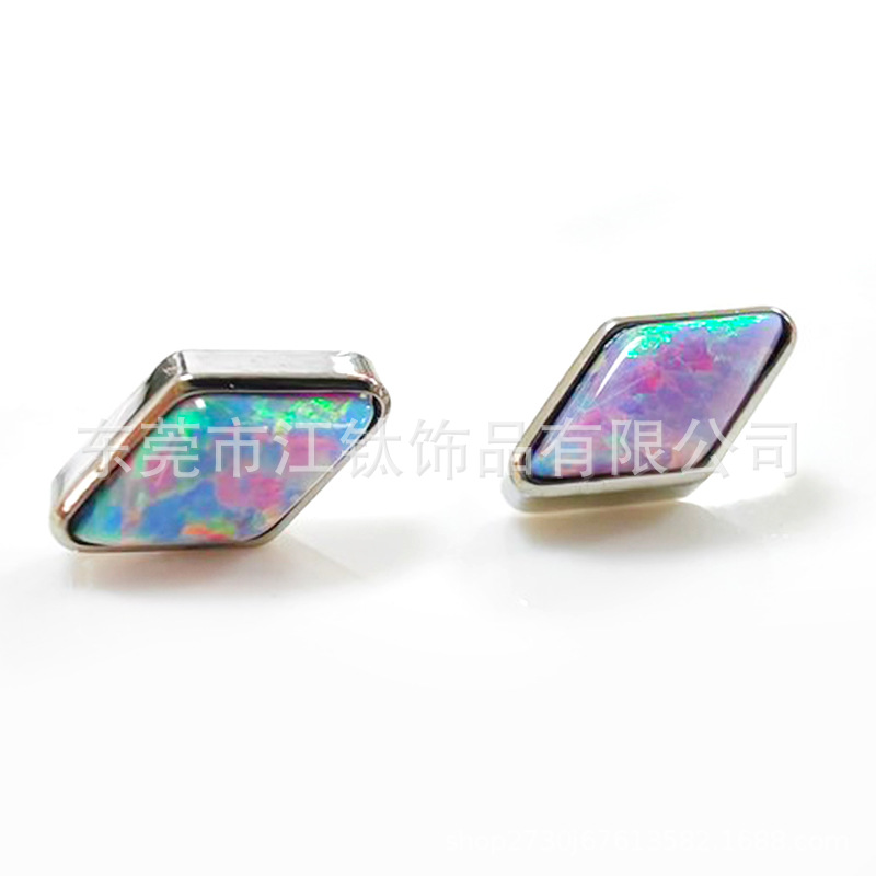 G23 Titanium Opal Ear Nail Lip Stud - 1.2x10mm - ASTM F136 Body Piercing Jewelry - Image 5