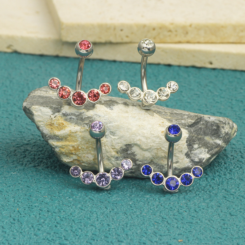 New Fashion European American Hot Selling Navel Stainless Steel Inverted Belly Ring Mixed Color Piercing Jewelry Wholesale - Image 2