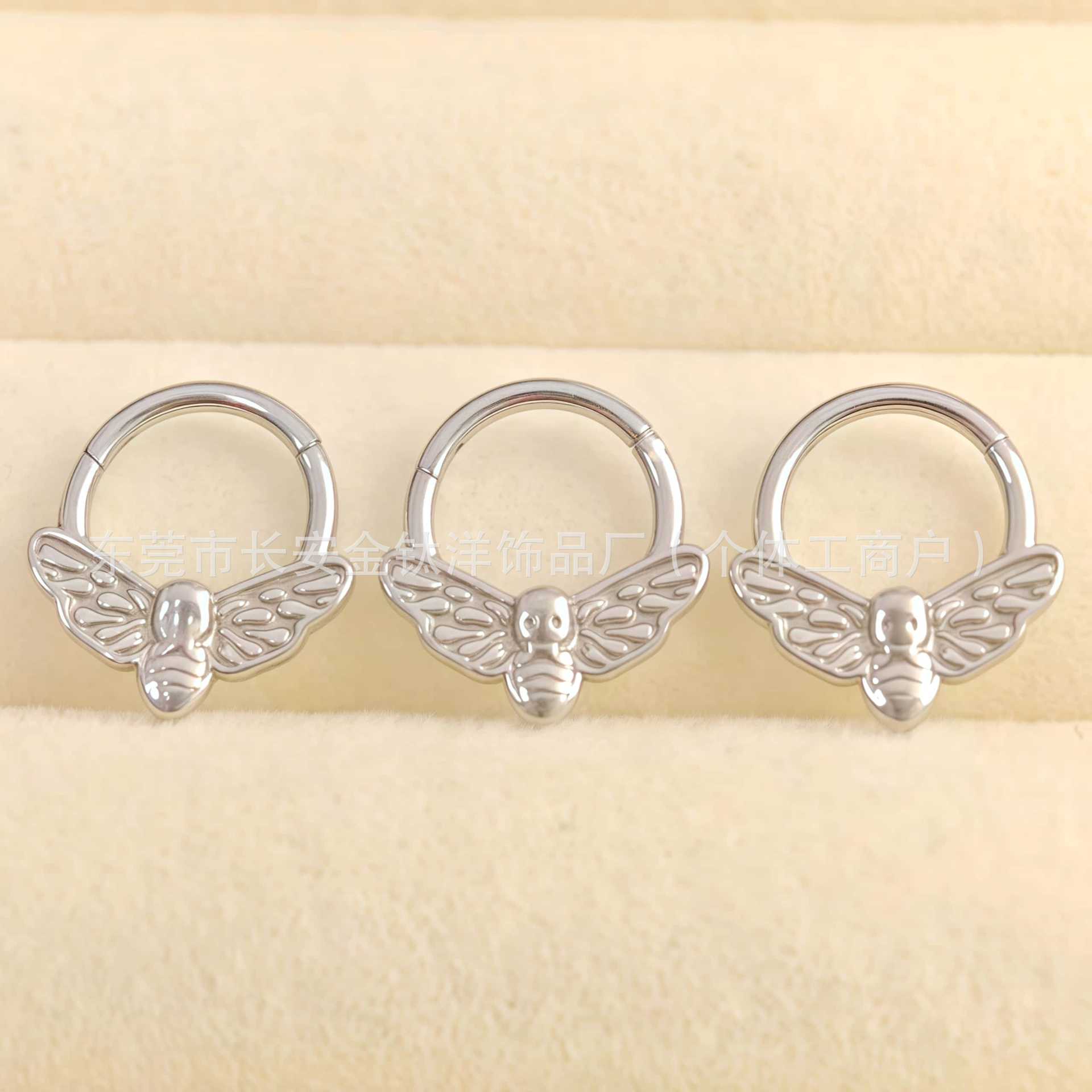 F136 Titanium Butterfly Closed Ring Pinless Hoop Earrings Lip Ring Nose Ring Seamless Ring G23 Titanium Alloy Piercing Jewelry - Image 4