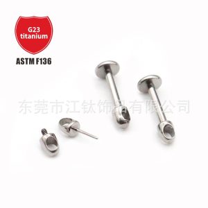 G23 Titanium ASTM F136 Labret Stud Earring Cartilage Bullet Pendant DIY Body Piercing Jewelry Lip Nail