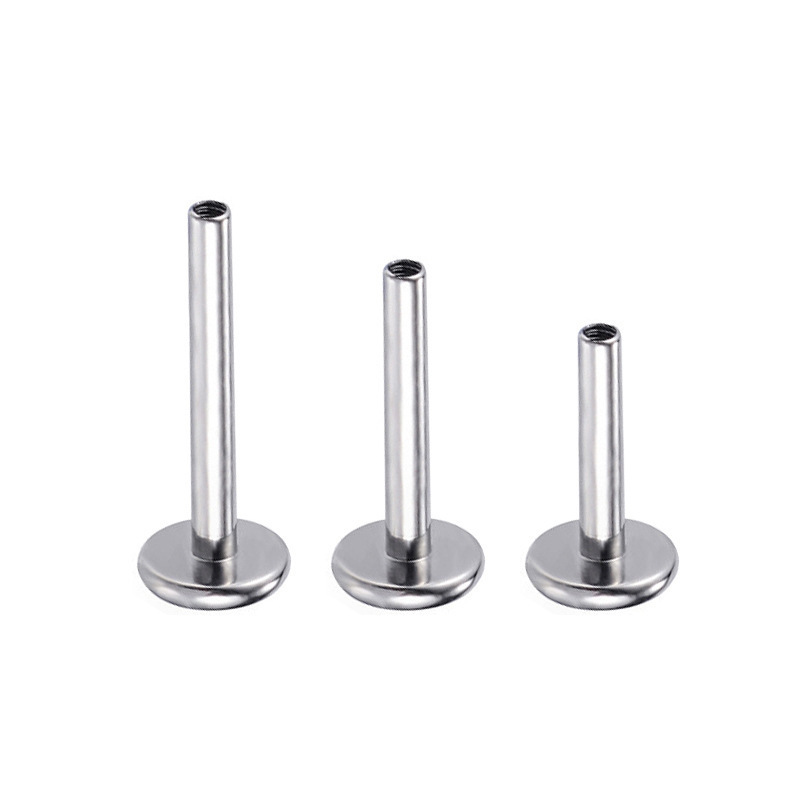 G23 Titanium M9 Tooth Screw 1.2/1.0 (14G/16G) Ear Nail Inner Thread Lip Nail Base F136 - Image 3
