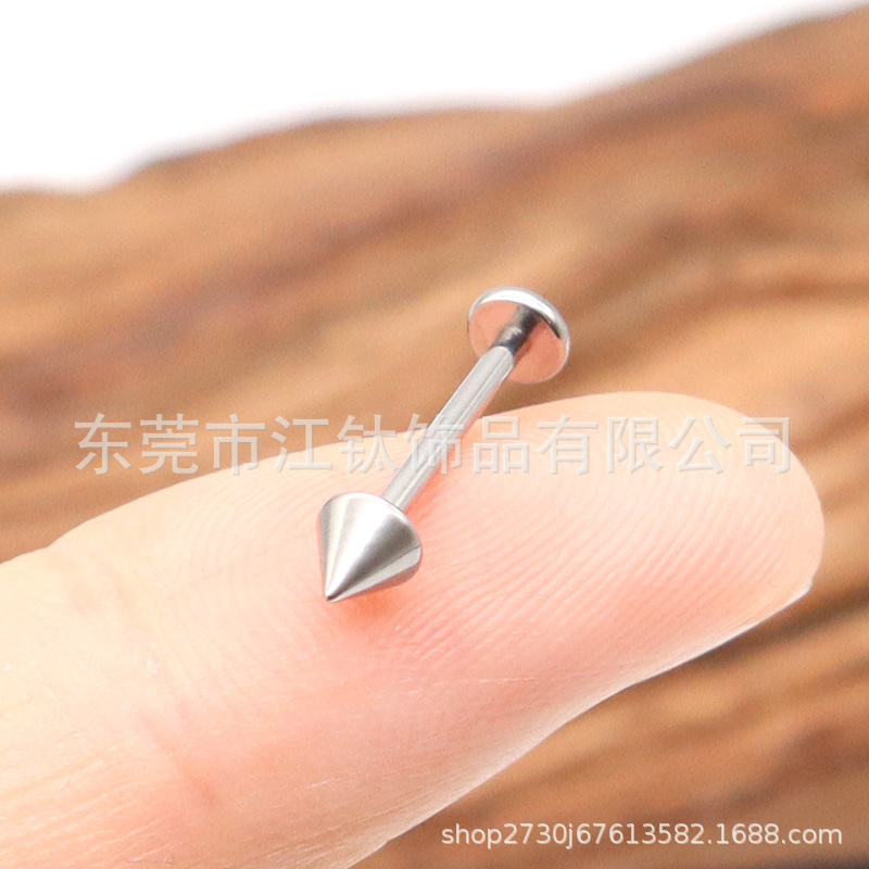G23 Titanium Cone Pin Lip Nail Punk Devil Ear Cartilage Stud 3mm Spike - Image 3