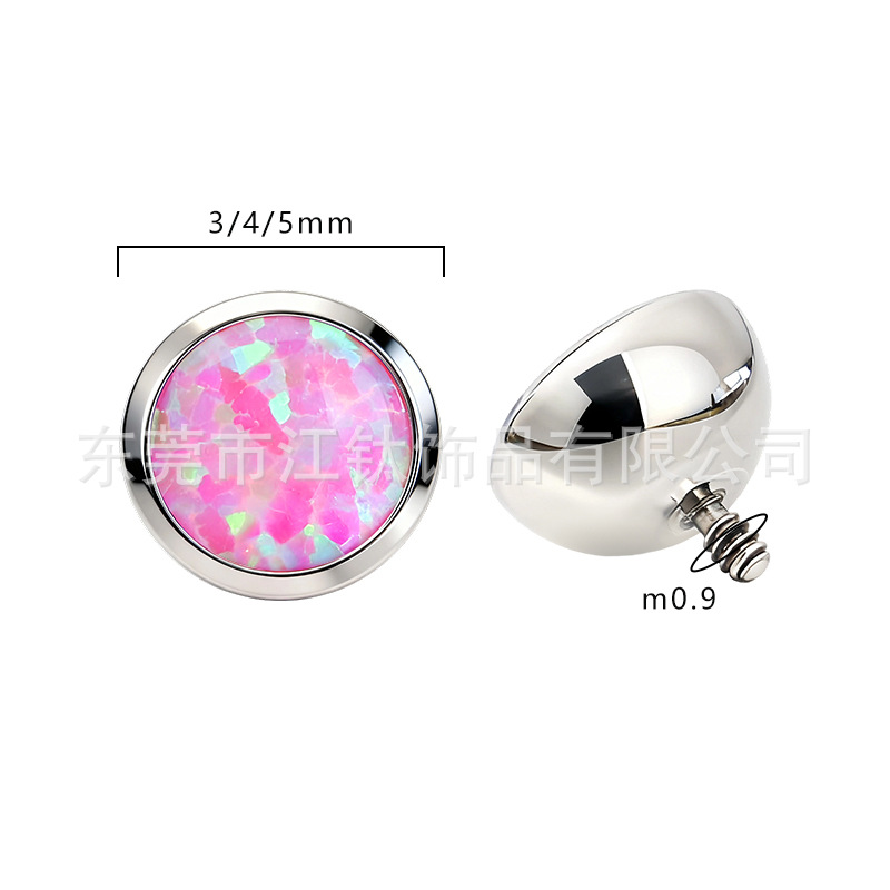 G23 Titanium Opal Ear Bone Stud - ASTM F136 Titanium Alloy Earrings for Cartilage, Helix, Tragus, Lip - Image 2
