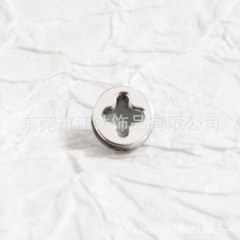 G23 Titanium Cross Stud for Lip Ear Helix Tragus Piercing - 1.2mm x 8mm External Thread - Image 3