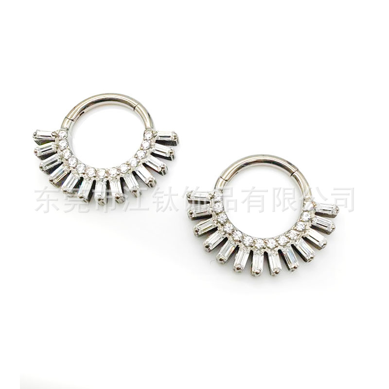 G23 Titanium Nose Ring - 1.2x8mm Closed Mouth Nose Ring with CZ Zircon for Women Men - Seamless Hoop Body Piercing Jewelry - Image 5