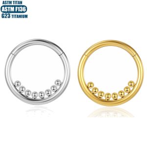 F136 Titanium Alloy Seamless Ring Nose Ring Inner Bead Cluster Implanted Grade Human Puncture Jewelry Nasal Septum Hinge Earrings