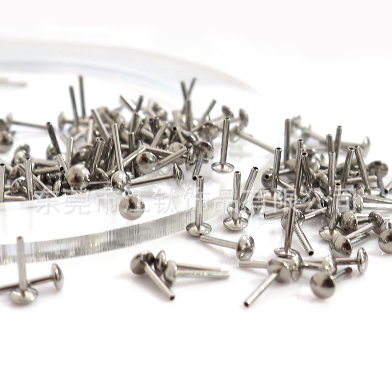 F136 Titanium Curved Bottom Pin Lip Nail Rod G23 Titanium Alloy Body Piercing Jewelry - Image 2