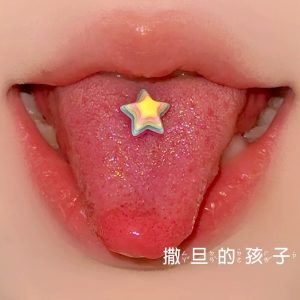 Candy Color Tongue Ring External Thread Tongue Barbell 316L Surgical Steel Tongue Piercing Jewelry