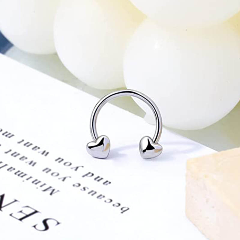 Heart-Shaped Nose Ring Spiral Earrings Stainless Steel 316L Surgical Steel Body Piercing Jewelry for Men Women - Image 3