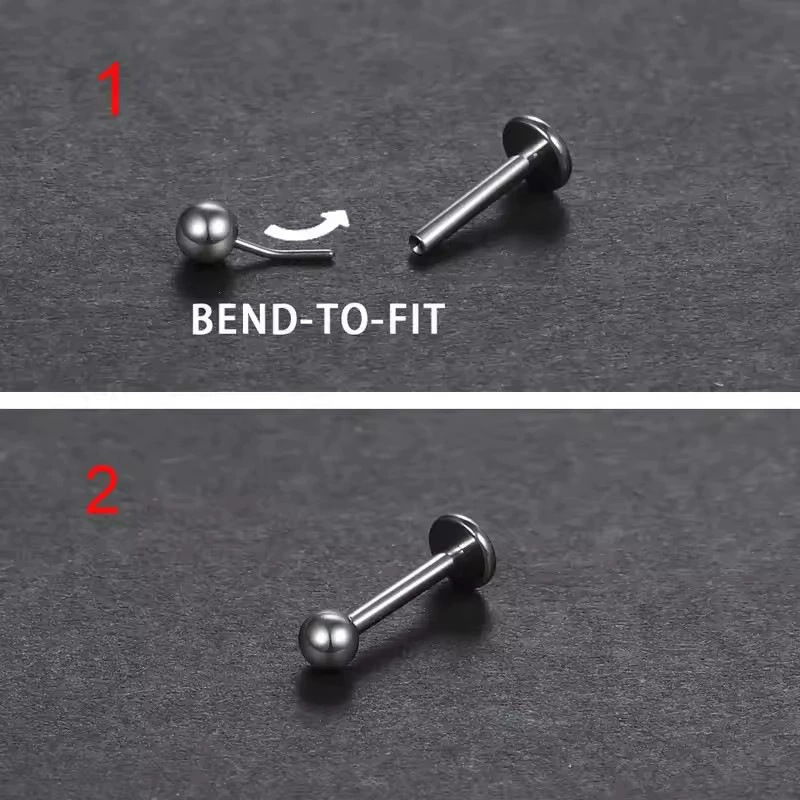 F136 Titanium Plug-In Round Ball Earring Lip Nail Nose Nail Ear Bone Nail Pin DIY Titanium Alloy Piercing Accessories - Image 4