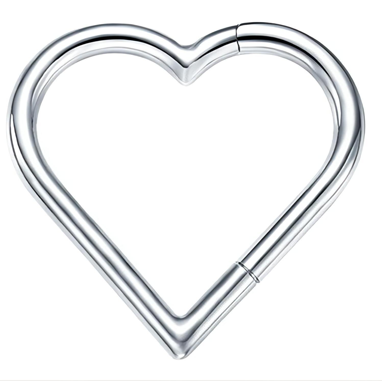 G23 Titanium Nose Ring Closed Heart Shape Seamless Hoop Earrings for Women Men - Image 2