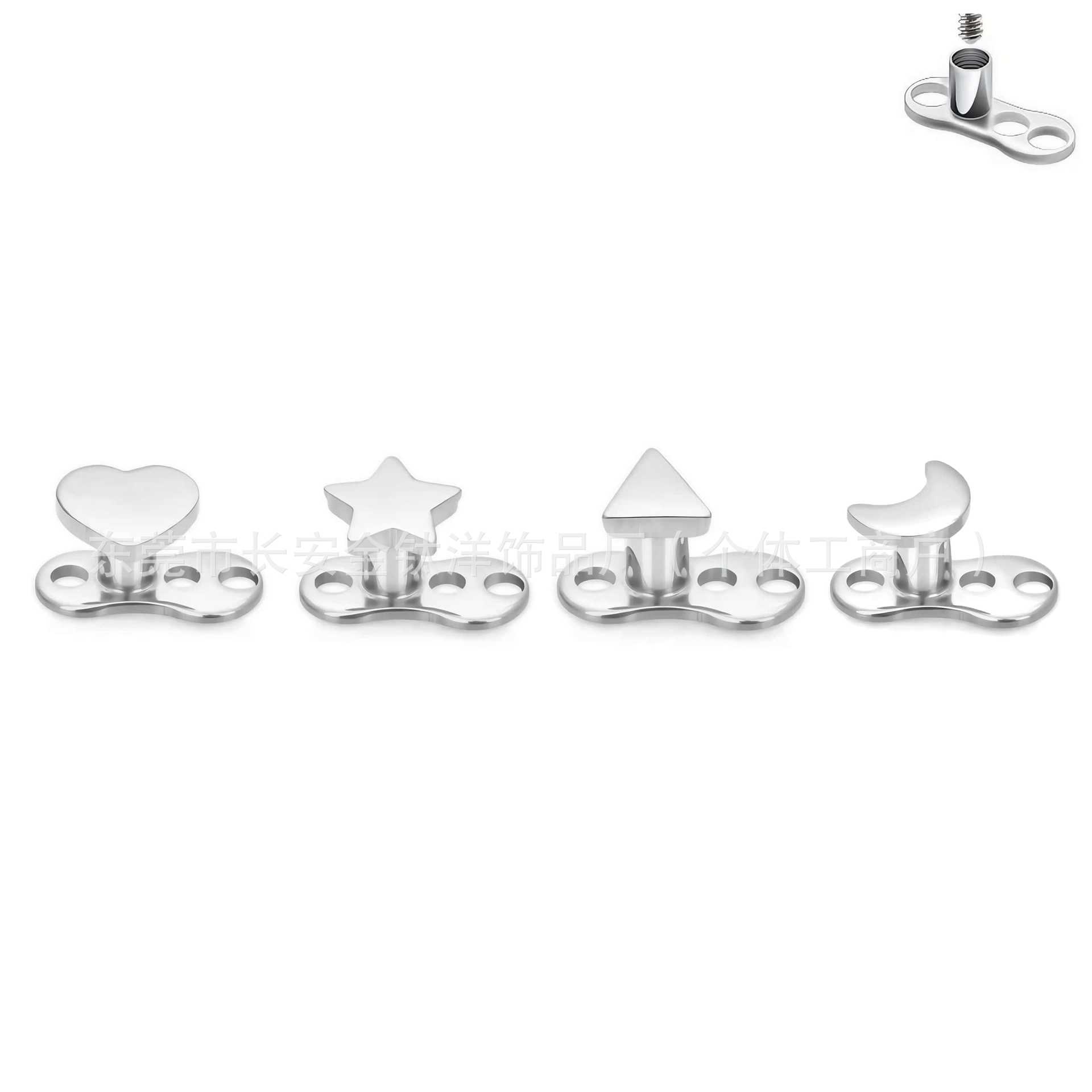 F136 Titanium Moon Heart Cross Star Anchor Point Nail G23 Titanium Alloy Piercing Jewelry - Image 2