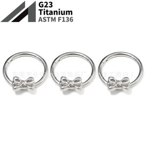 F136 Titanium Bow Seamless Open Ring Nose Septum Nose Ring Earrings - G23 Titanium Alloy Piercing Jewelry
