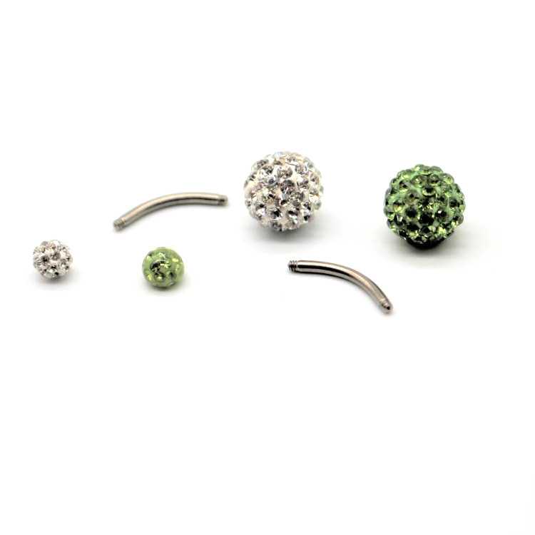 G23 Titanium Alloy Curved Barbell Double-Ended Soft Clay Earring Mud Drill Navel Ring Body Piercing Jewelry Handmade - Image 2