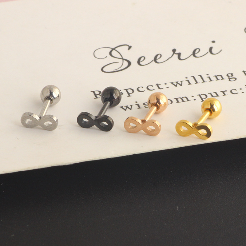 Lucky 8-Word Ear Bone Nail Piercing Ear Studs Multi-Diamond Stud Earrings Rose Gold Amazon Hot Sale Jewelry - Image 4