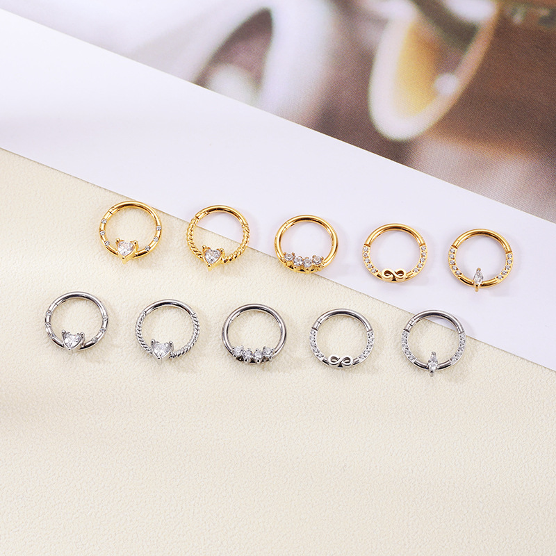 2023 New Hot Stainless Steel Diamond CZ Nose Ring Zircon Nose Decoration Women's Elegant Fashion Nose Hoop - Image 3