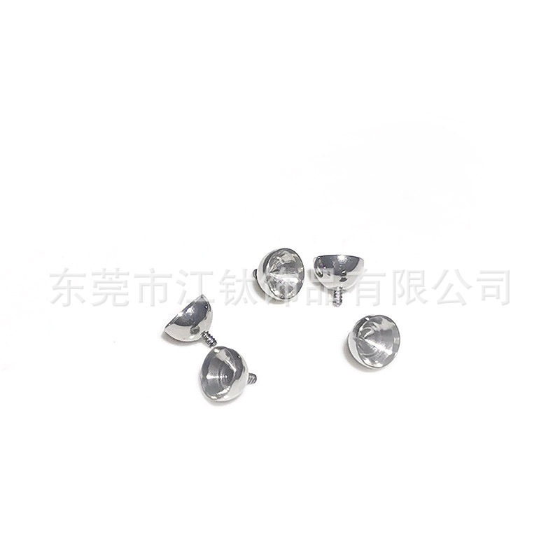 F136 Titanium Internally Threaded Pointed Bottom Cup Holder DIY Nail Sticky Drill G23 Titanium Alloy Body Piercing Cartilage Stud - Image 4