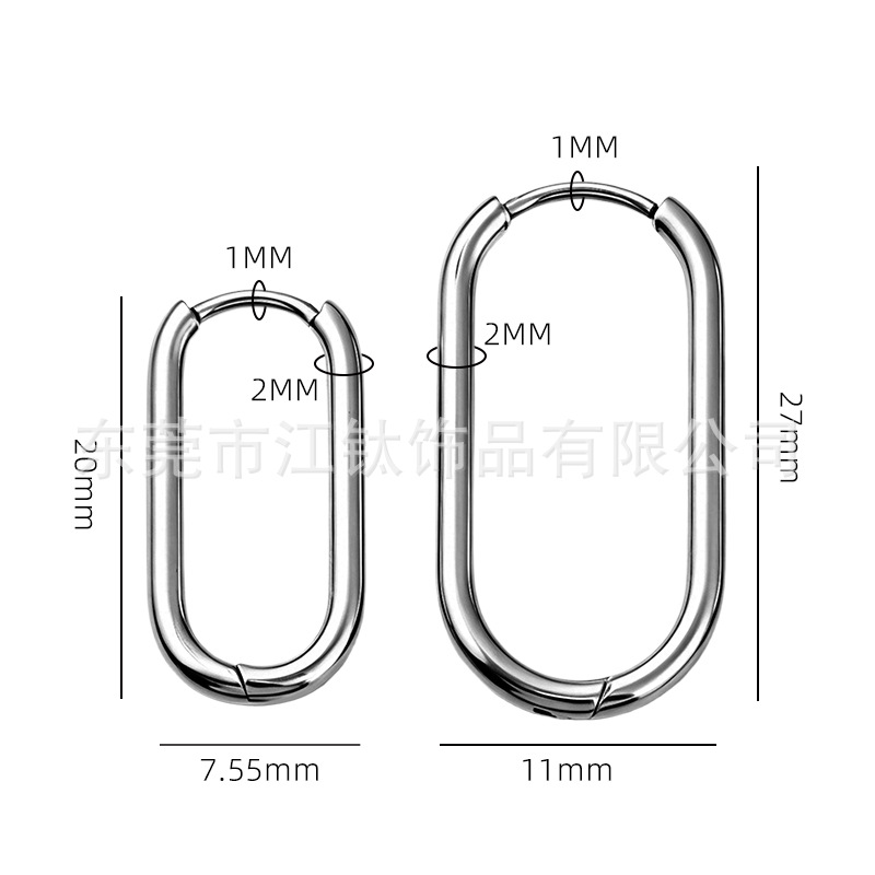 G23 Titanium Retro Geometric Oval Ear Clip - Gold Ear Piercing Jewelry for Cartilage - Image 2