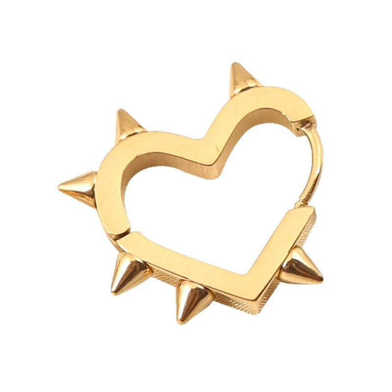 Hot Internet Spice Girls Titanium Steel Love Rivet Pointed Cone Peach Earrings Cyberpunk Ear Studs for Men Women - Image 5