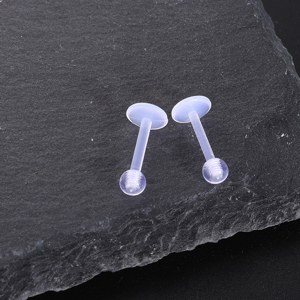 6-Piece Acrylic Nose Ring, Horseshoe Barbell, Lip Stud, Invisible Transparent Combo Set - Body Piercing Jewelry - Image 4