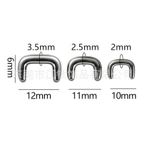 G23 Titanium Septum Ring U-Shaped Nose Hoop Geometric Polished Body Piercing Jewelry for Men Women