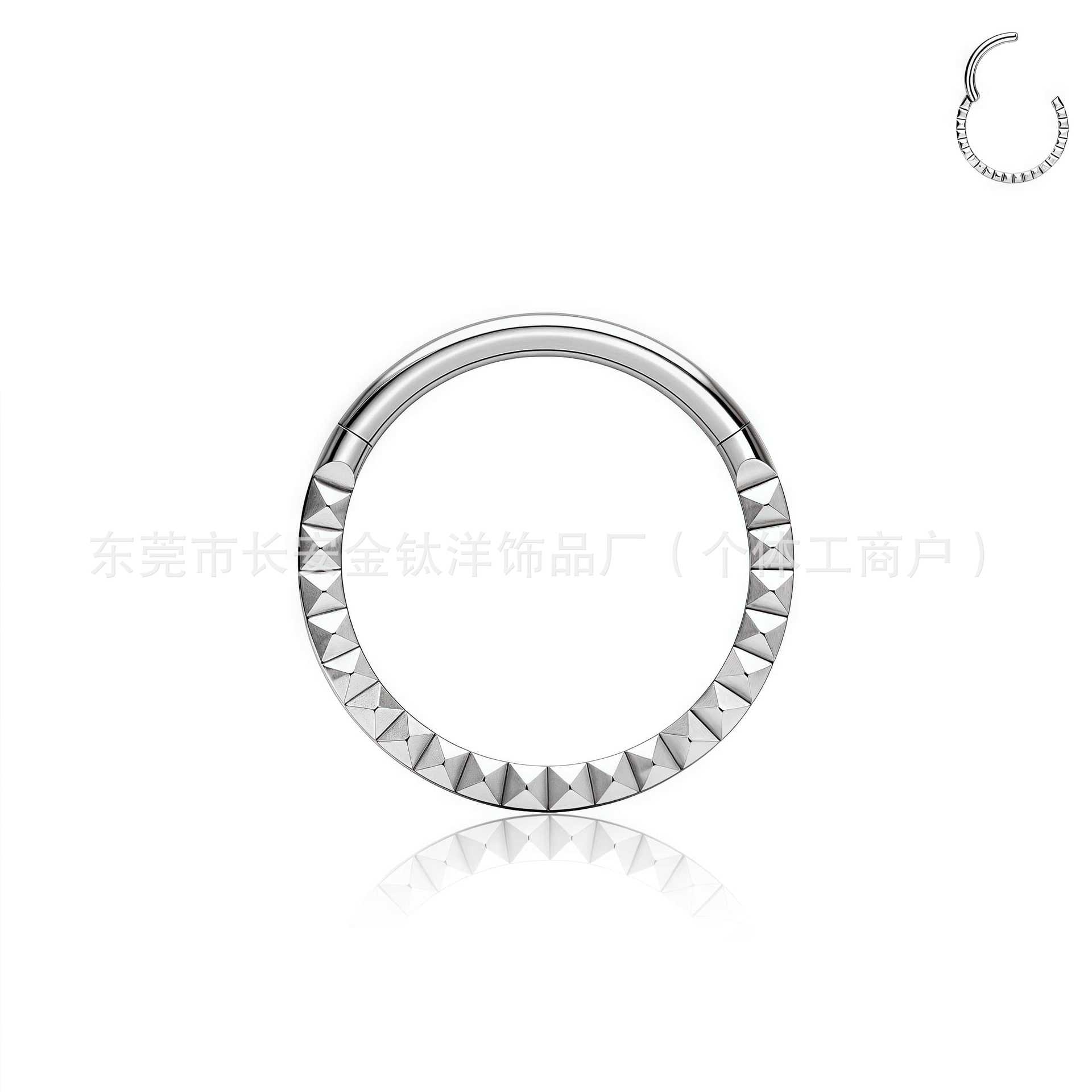 F136 Titanium Engraved Closed Ring, Pinless Seamless Ring, Nose Ring, Lip Ring, Ear Cartilage Stud, G23 Titanium Alloy Piercing Jewelry - Image 3