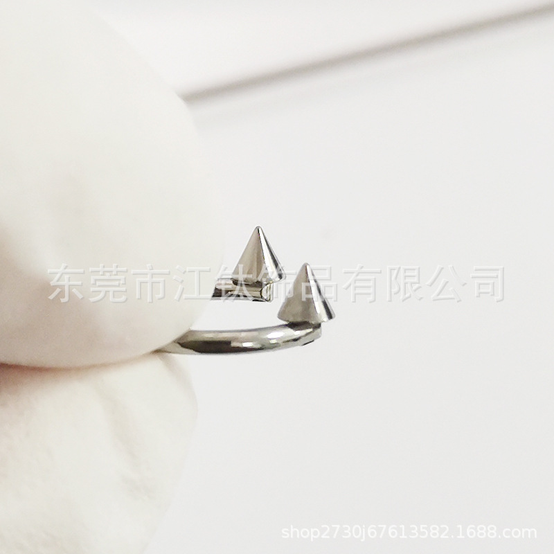 F136 Titanium Horseshoe Ring Ball & Spike Ends Lip Nose Septum Piercing Jewelry G23 Titanium - Image 4