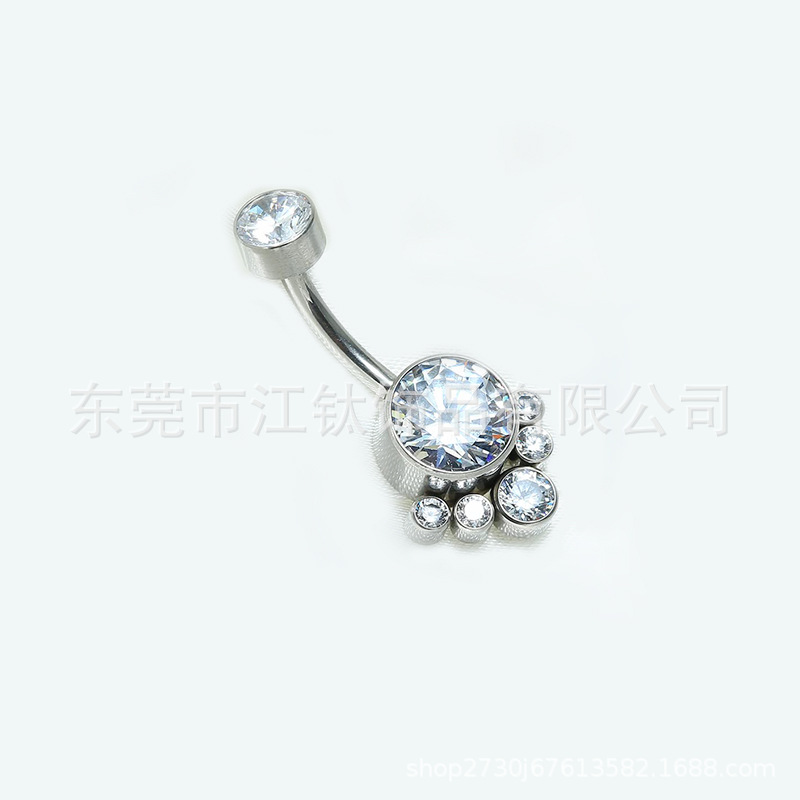 G23 Titanium Cylindrical Zircon Navel Ring - 2024 Summer New Arrival Body Piercing Jewelry - Image 3