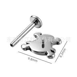 One Piece Skull Head Cartoon Ear Lip Stud G23 Titanium Alloy Body Piercing Jewelry for Cartilage