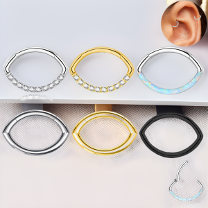 F136 Titanium Alloy Seamless Nose Ring Hoop Eye-shaped Piercing Earring for Women Men