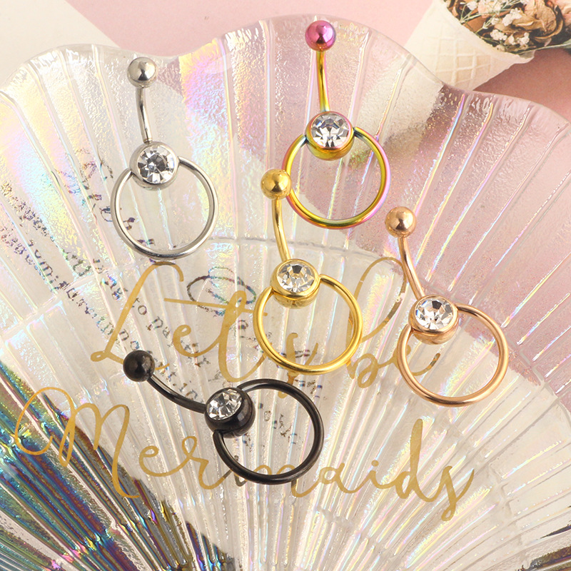 Korean Style Stainless Steel Belly Button Ring with Tulip Design - Navel Piercing Jewelry Wholesale - Image 3