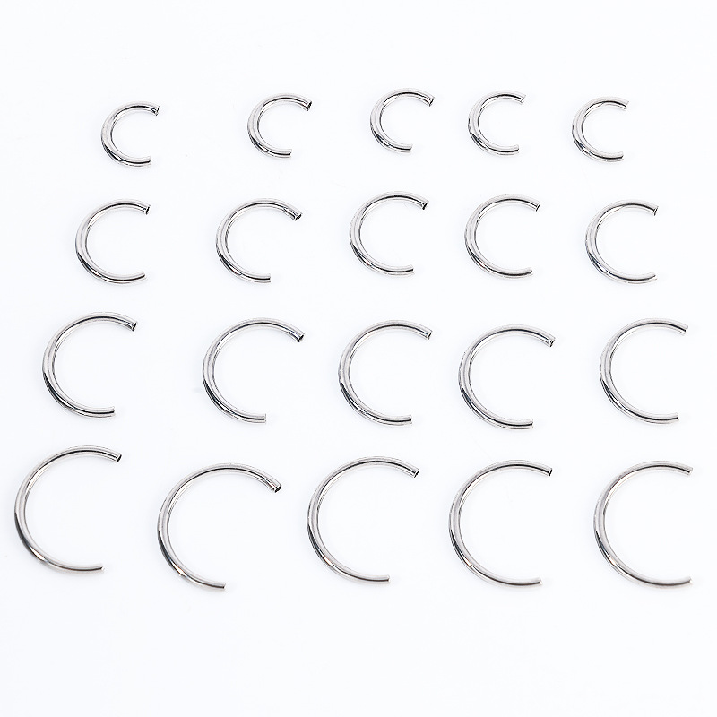 Zesen F136 Titanium Alloy C-Shaped Horseshoe Ring 14G 16G U-Shape Septum Piercing Jewelry - Image 2