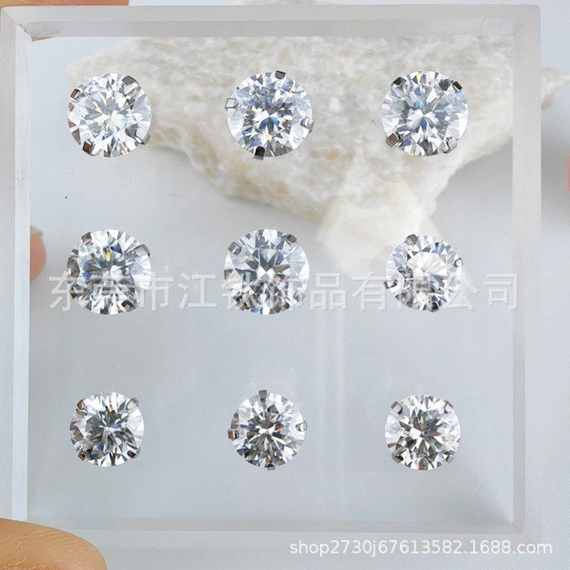 G23 Titanium Moissanite Labret Stud Ear Cartilage Piercing Jewelry Round Bottom - Image 2