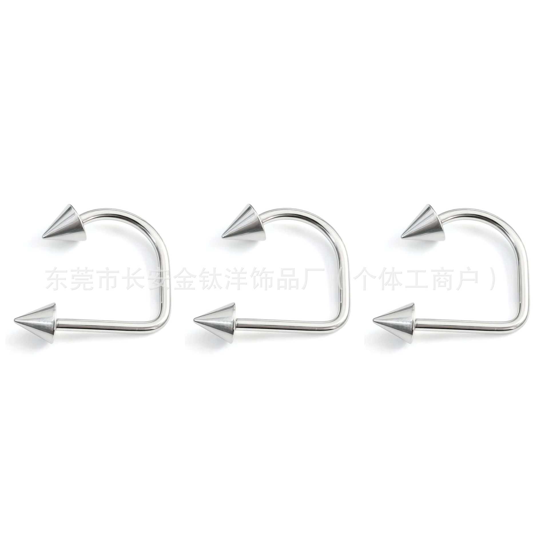 F136 Titanium Internal Thread D-Shaped Lip Ring, U-Shaped Horseshoe Earrings, G23 Titanium Alloy Body Piercing Jewelry - Image 3