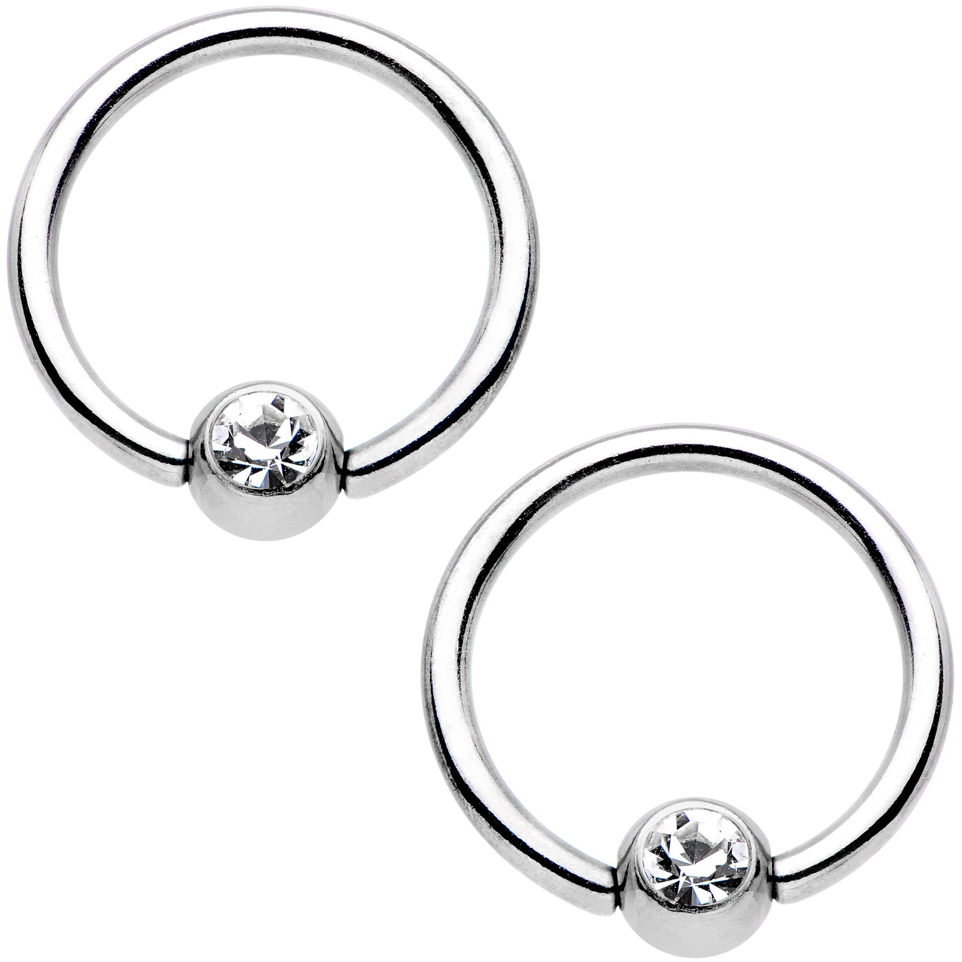 G23 Titanium Inlaid Zircon Ball Captive Bead Ring Nose Ring Earring 1.2x8x4mm - Image 5