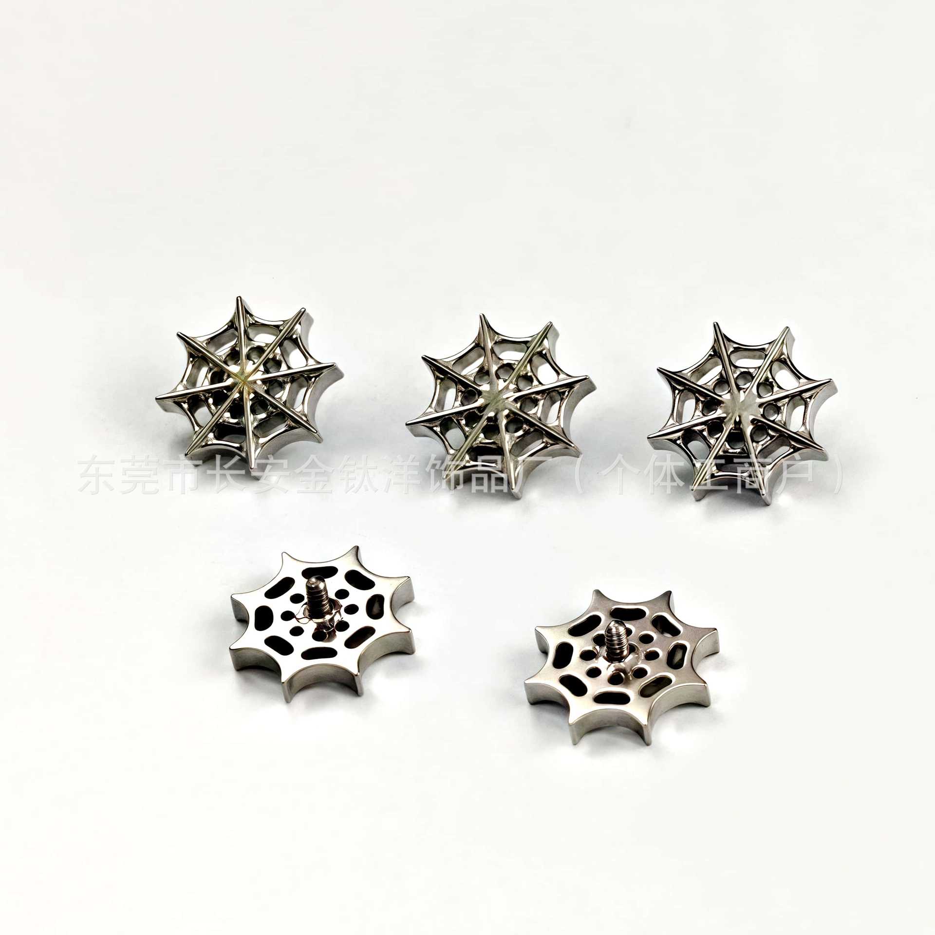 F136 Titanium Hollow Spider Web Ear Nail Nose Nail Ear Bone Piercing Jewelry G23 Titanium Alloy Body Jewelry - Image 5