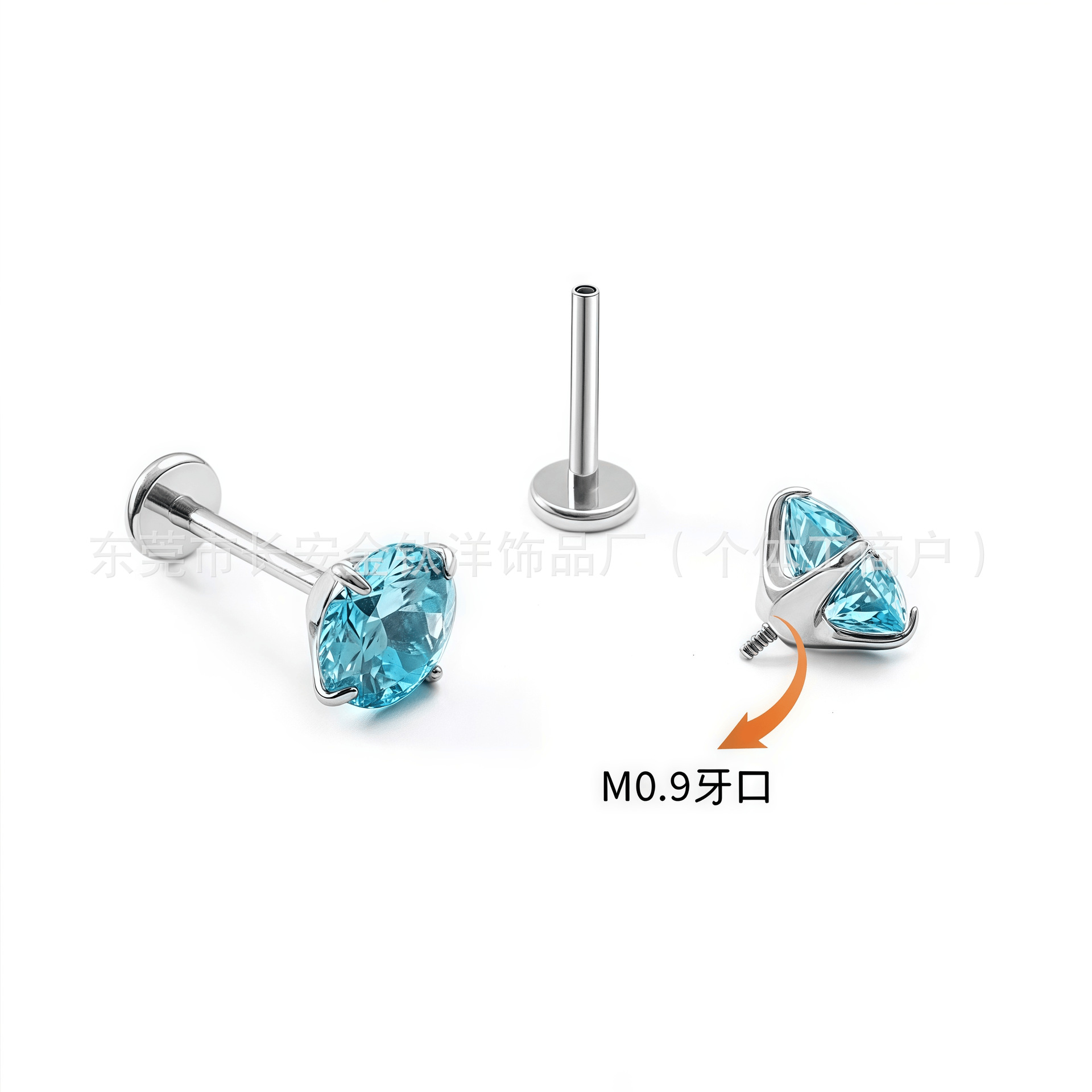 F136 Titanium Internally Threaded 5A Zircon Claw Zirconium Ear Nose Lip Nail G23 Titanium Alloy Piercing Stud - Image 4
