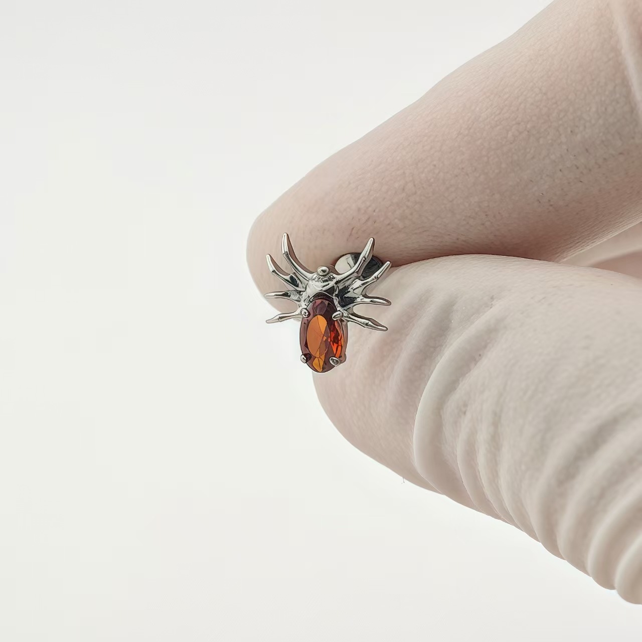 F136 Titanium Spider Zircon Inner Tooth Thread Cartilage Earring Stud for Helix Tragus Body Piercing Jewelry - Image 4