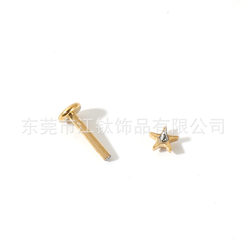 G23 Titanium Five-Pointed Star Inlaid Zircon Ear Cartilage Stud Earring for Women Men - Image 5