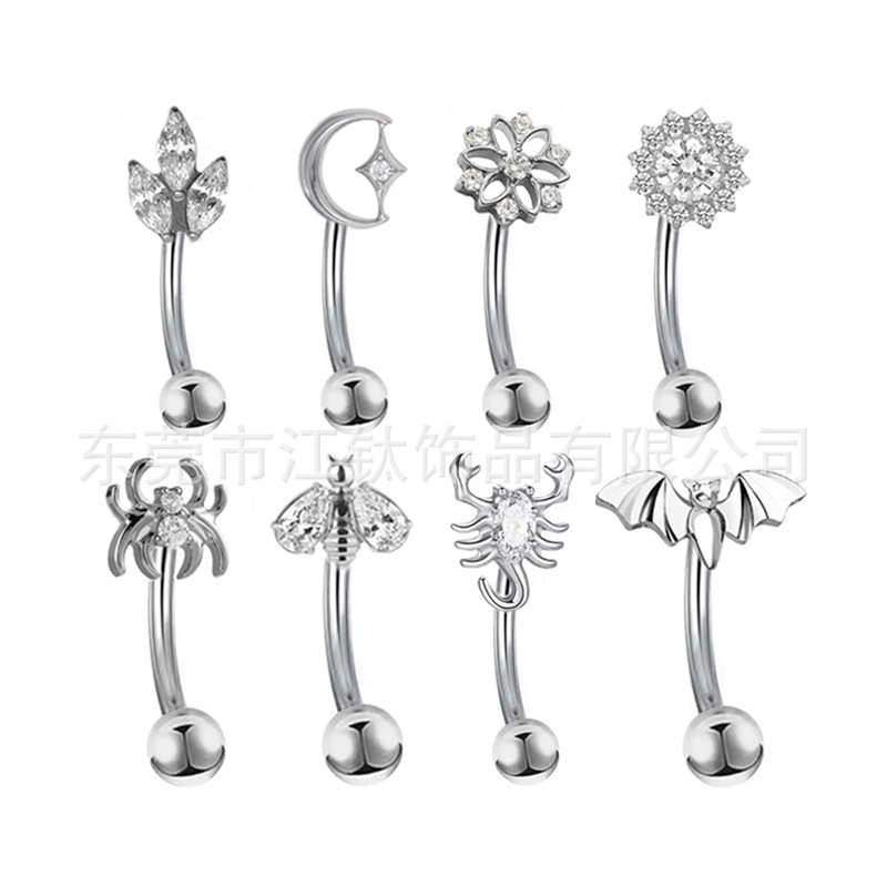 G23 Titanium Rook Piercing Jewelry Animal Moon Star Eyebrow Nail ASTM F136 Titanium Alloy Body Piercing - Image 3