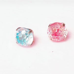 F136 Titanium Internal Thread Pointed Bottom Sandwich Gradient Fireworks Zirconium Ear Bone Stud Earring - G23 Titanium Alloy Body Piercing Jewelry