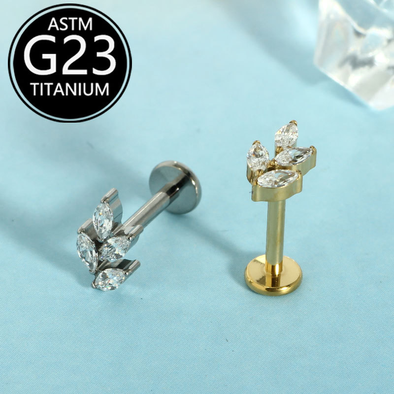 G23 Titanium Flat Low Internal Thread Lip Stud - Simple Versatile Ear Cartilage Nose Bone Jewelry - Image 2