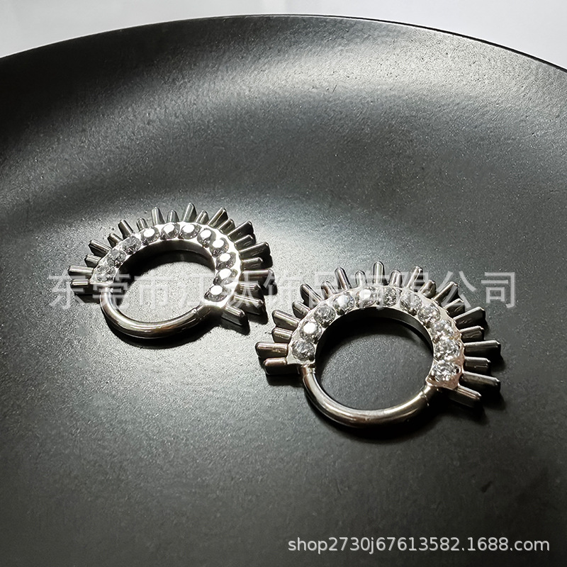 JT633 Nose Ring - G23 Titanium Alloy Jewelry with Zircon Inlay - Fashion Nose Stud for Women Men - Image 2