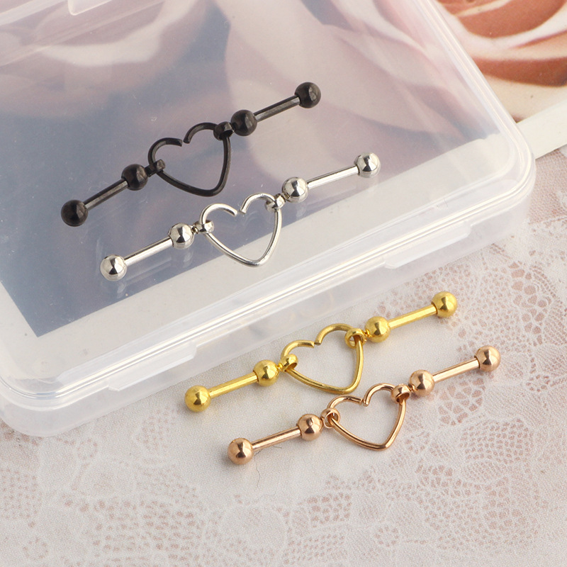 Stainless Steel Love Earrings Round Balls Love Ear Cartilage Studs Ear Piercing Jewelry - Image 4