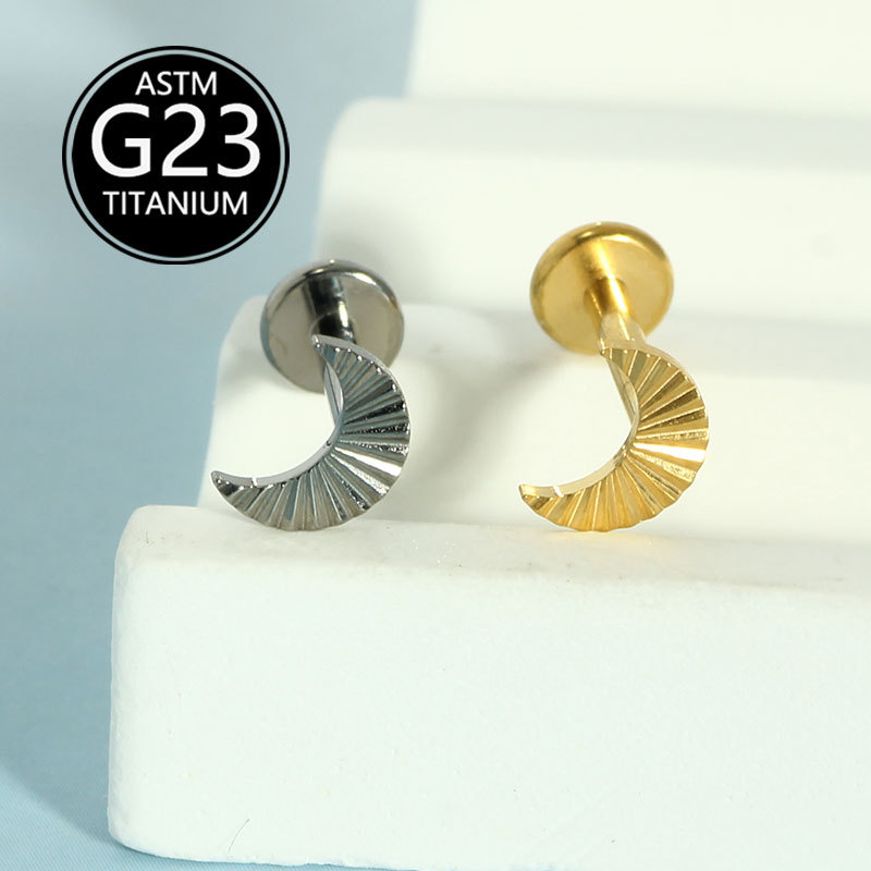 G23 Titanium Lip Piercing Stud - 6-10mm Internally Threaded Flat Back Ear Bone Nail Body Jewelry - Image 2